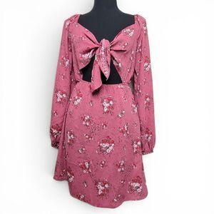 Inspired Hearts Mini Dress Juniors' Small Pink Floral Coquette Cottagecore Fairy